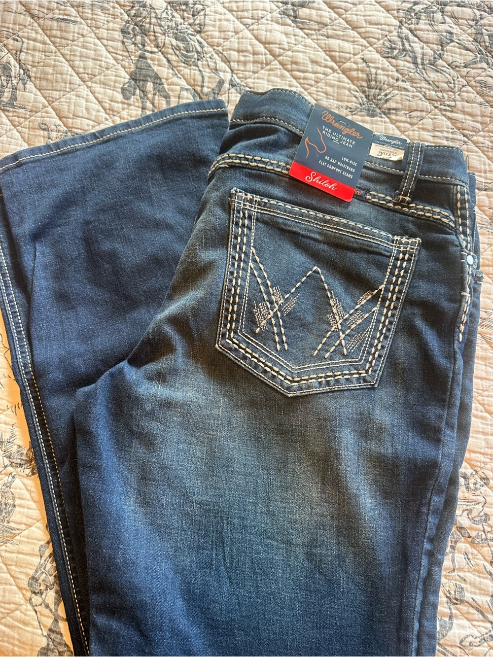 Wrangler Dark Blue Women's Bootcut Jeans with Contrast Stitching